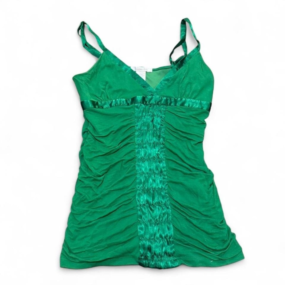 Y2K Green Ruched Cami Tank Going Out Party Going Out Top